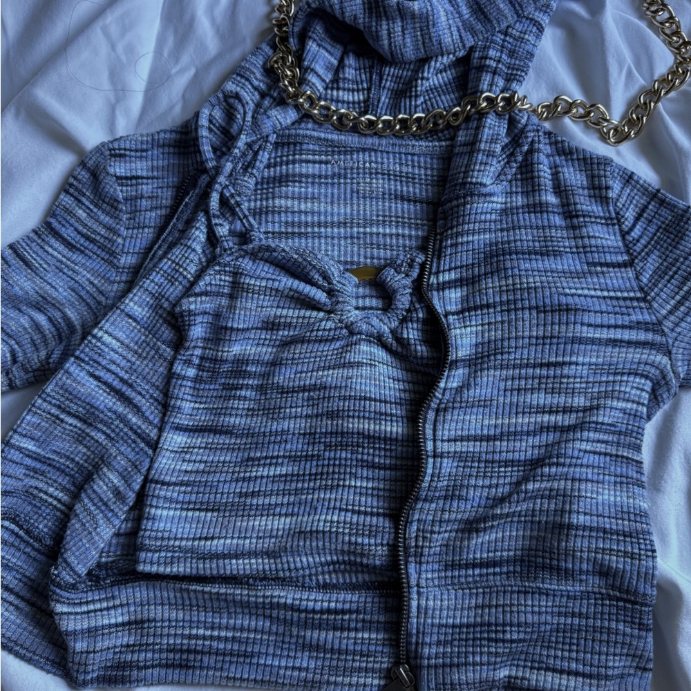 American Eagle Outfitters Blue Striped Tank Top
